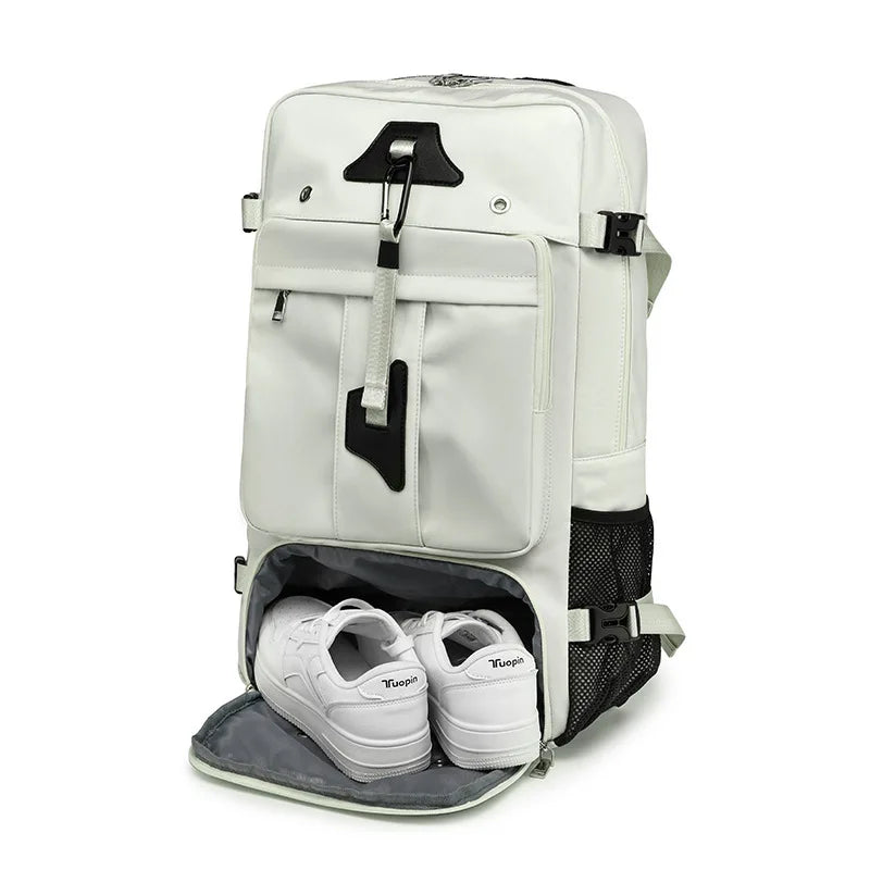 55L Large Capacity Travel Backpack – 15.6" Laptop Compartment, Shoe Pocket, Waterproof for Outdoor & Camping