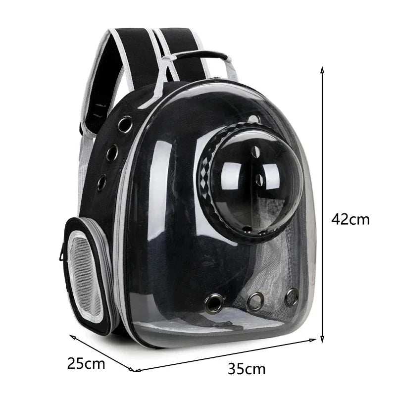 Transparent Space Capsule Pet Backpack Carrier – Foldable Breathable for Cats and Dogs