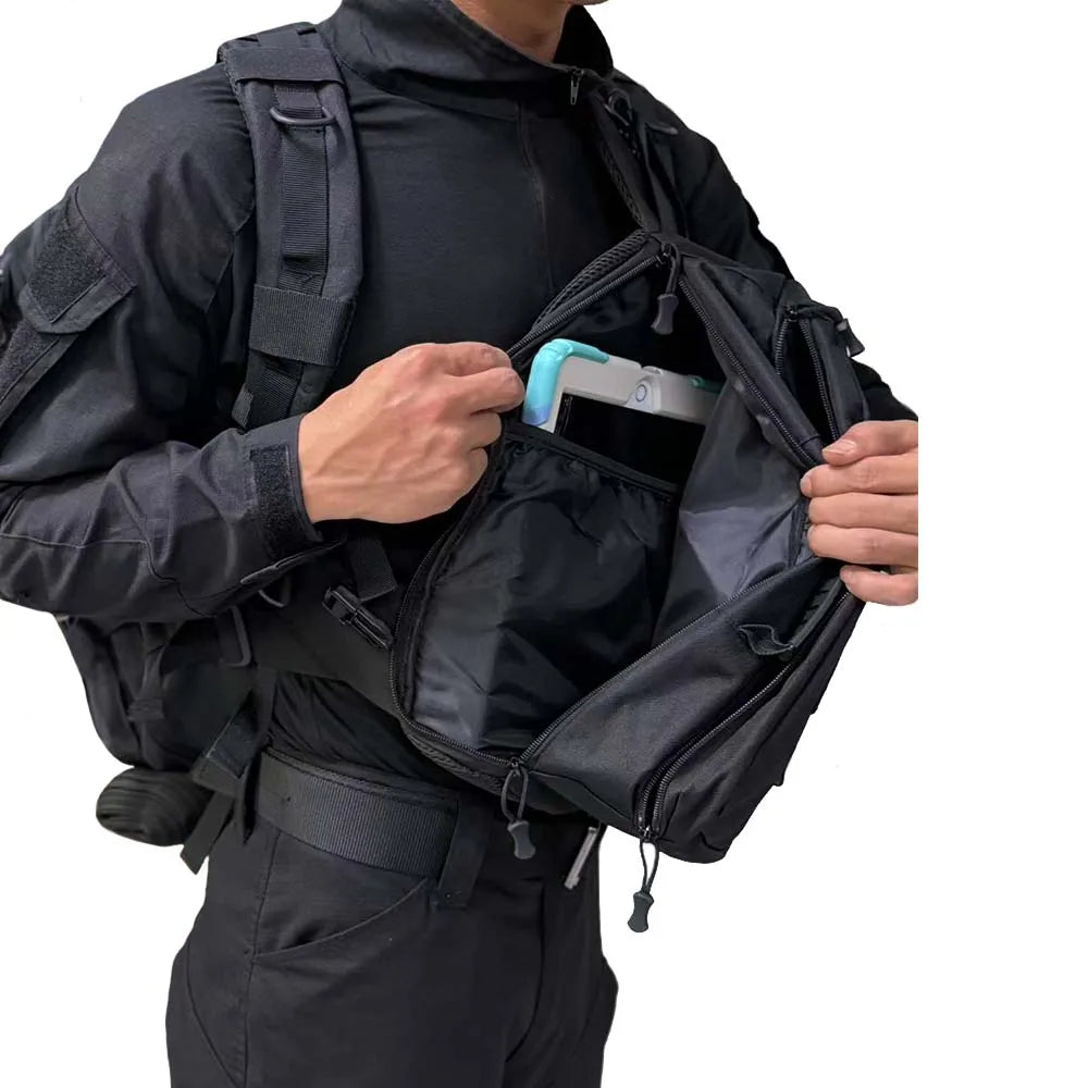 Men's Nylon Chest Bag with Water Bottle Holder – Crossbody