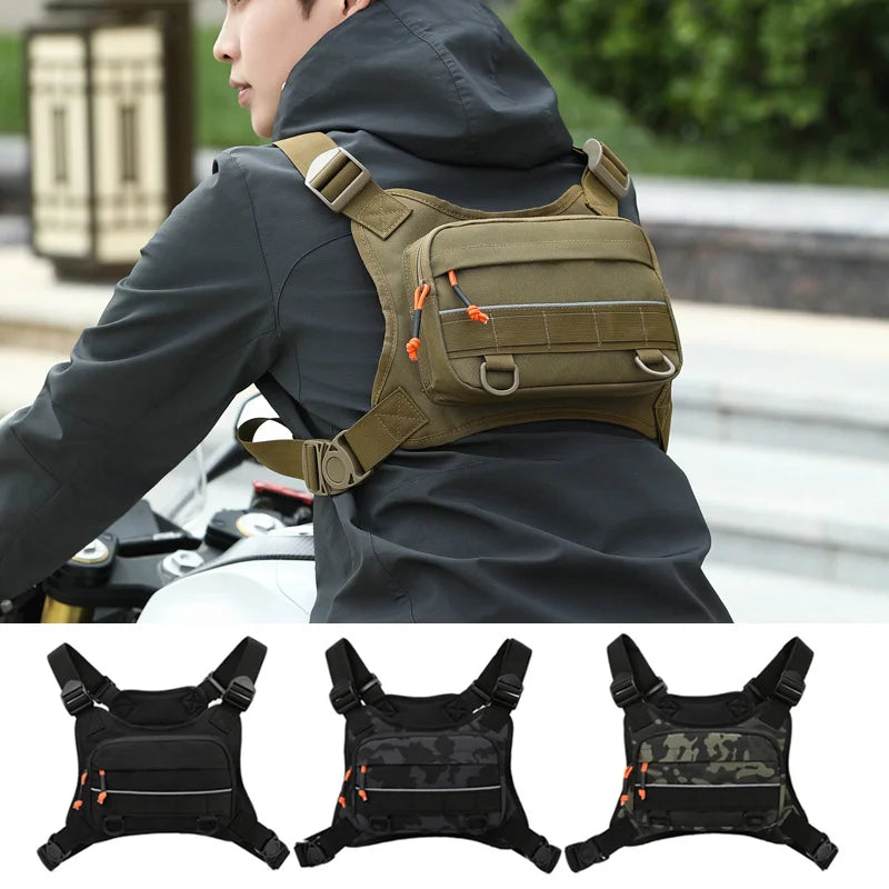 Tactical Chest Vest Bag with Reflective Strip – Running, Hiking & Outdoor