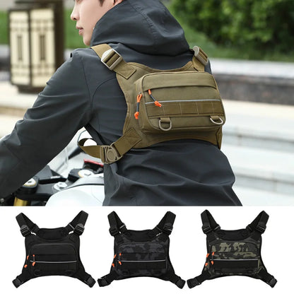 Tactical Chest Vest Bag with Reflective Strip – Running, Hiking & Outdoor