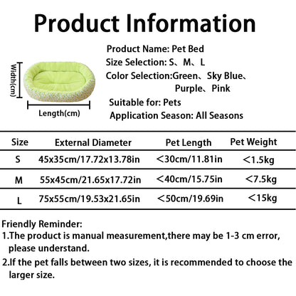 Floral All-Season Pet Bed – Soft Donut Bed for Dogs and Cats