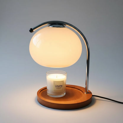 Aromatherapy Candle Warmer Table Lamp Retro Glass Bedside Lamp for Bedroom Study Office