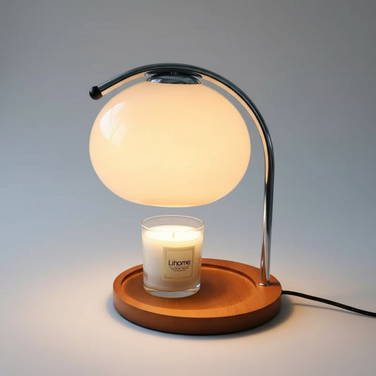 Aromatherapy Candle Warmer Table Lamp Retro Glass Bedside Lamp for Bedroom Study Office
