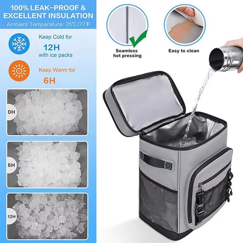 Insulated Cooler Backpack 30–40L – Leak-Proof, Holds 35 Cans, Keeps Cold 12 Hours