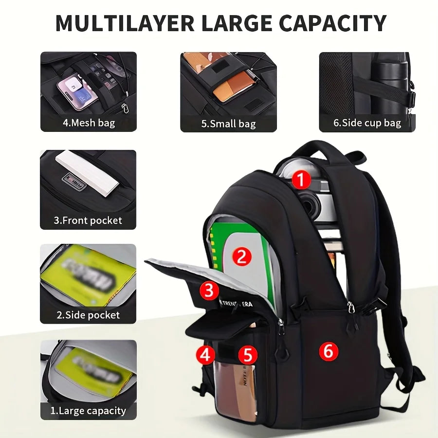 Lightweight Casual Backpack – Large Capacity School & Travel Bag, Unisex
