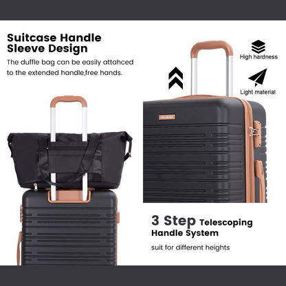 6-Piece Hardcase Luggage Set – Double Spinner Wheels & TSA Lock, 16/20/24/28" Suitcases + Travel Duffle Bag