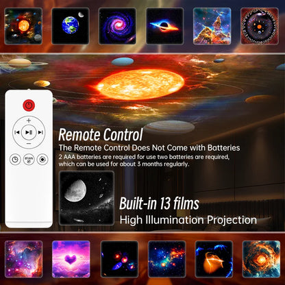 Star Projector Galaxy Night Light HD Image Disc Planetarium Projector with Remote Control and Bluetooth Speaker