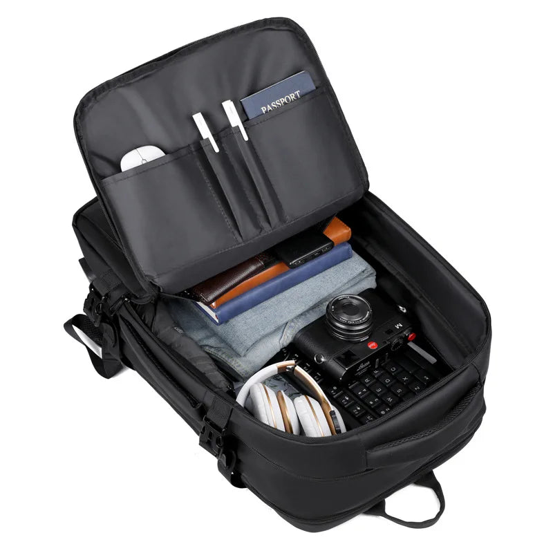 Business Backpack 18" – Water-Resistant PU, Flight-Approved, Overnight & Travel