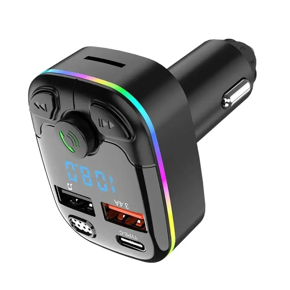 Bluetooth 5.0 Car FM Transmitter with PD USB-C & Dual USB Charger