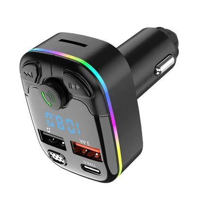 Bluetooth 5.0 Car FM Transmitter with PD USB-C & Dual USB Charger