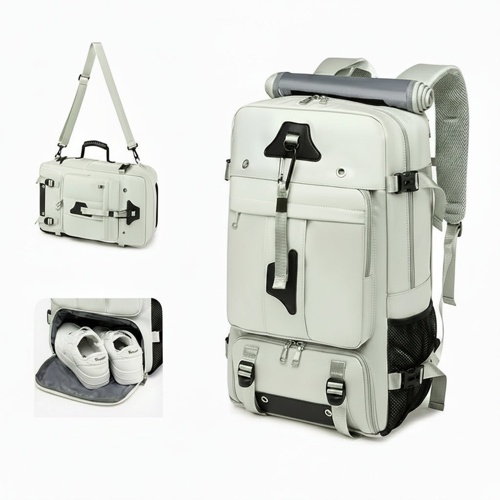55L Large Capacity Travel Backpack – 15.6" Laptop Compartment, Shoe Pocket, Waterproof for Outdoor & Camping