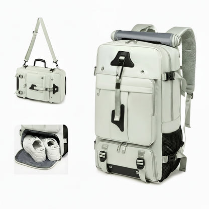 55L Large Capacity Travel Backpack – 15.6" Laptop Compartment, Shoe Pocket, Waterproof for Outdoor & Camping