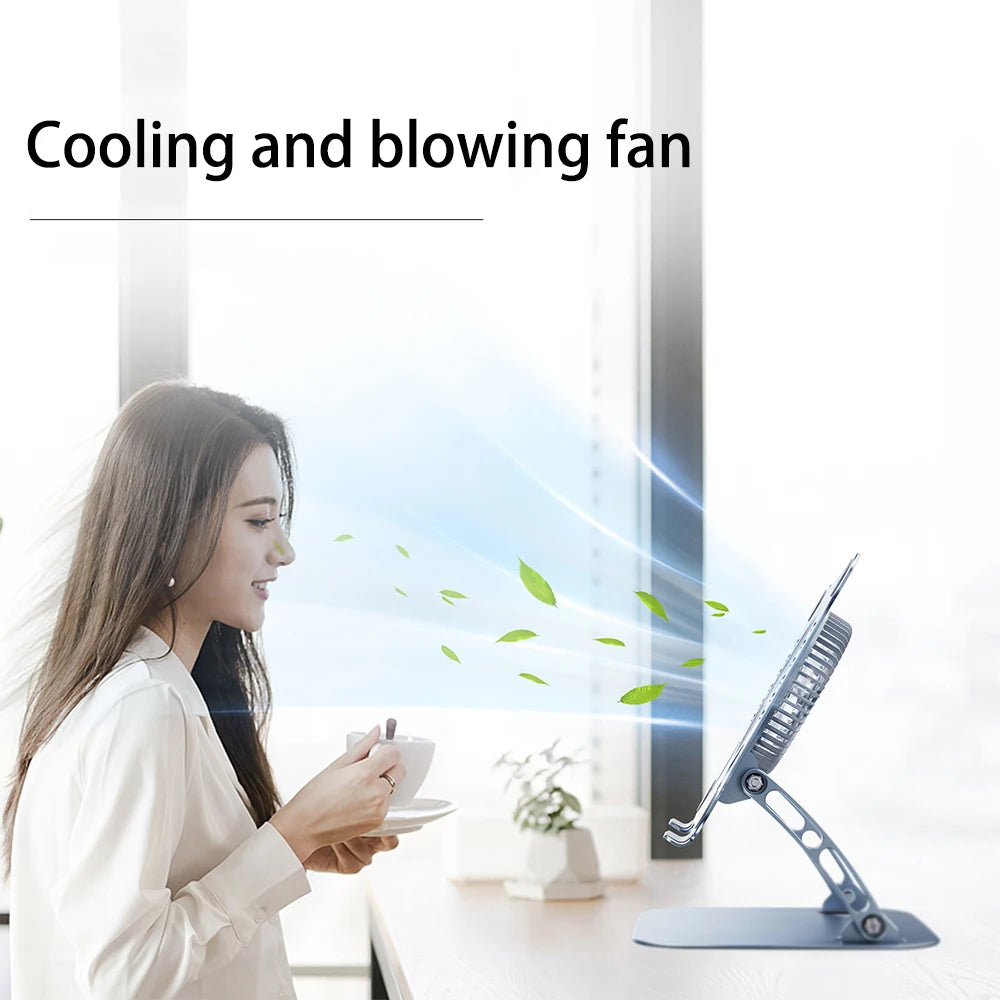 Laptop Stand with Cooling Fan Aluminum Alloy Adjustable Holder for 11 to 16 Inch MacBook Dell Lenovo Gaming Laptops