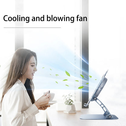 Laptop Stand with Cooling Fan Aluminum Alloy Adjustable Holder for 11 to 16 Inch MacBook Dell Lenovo Gaming Laptops