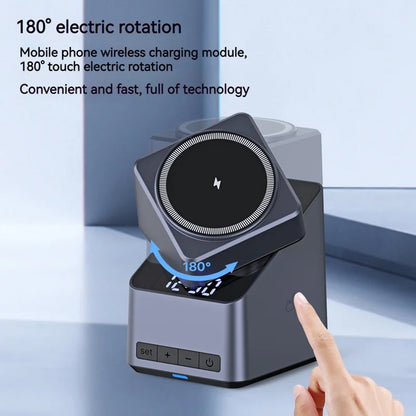 4 in 1 Magnetic Wireless Charger 15W Charging Station with Clock Display