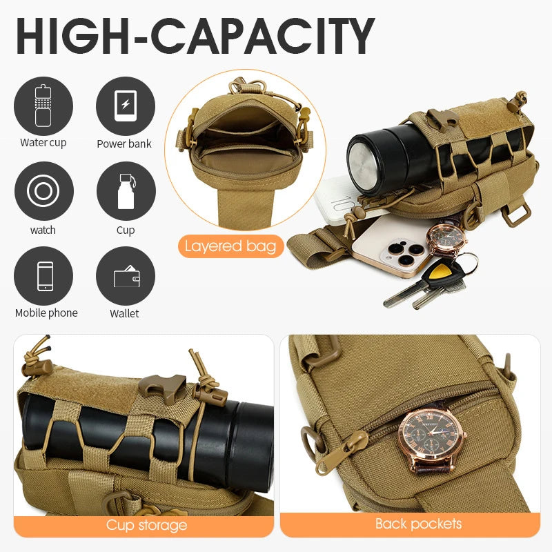 Tactical Sling Chest Bag with MOLLE Webbing – Crossbody & Outdoor