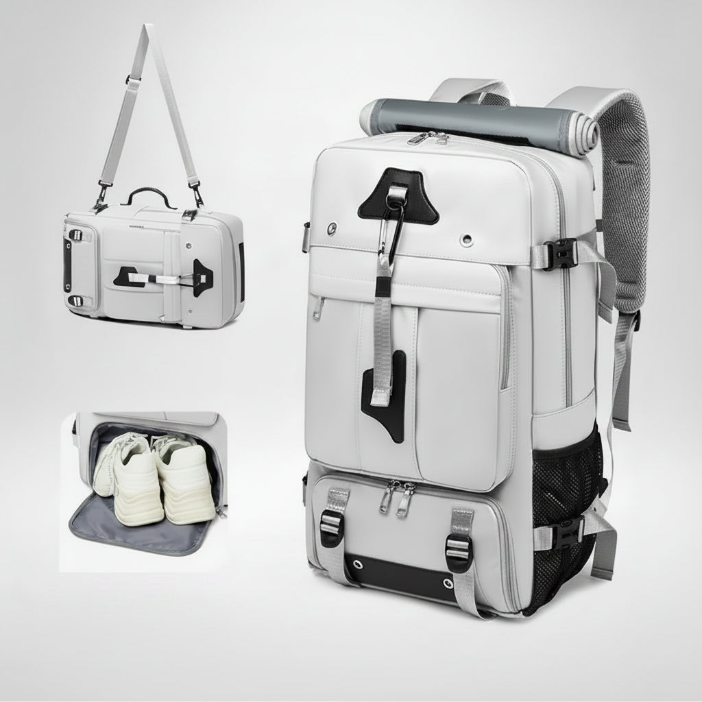 55L Large Capacity Travel Backpack – 15.6" Laptop Compartment, Shoe Pocket, Waterproof for Outdoor & Camping