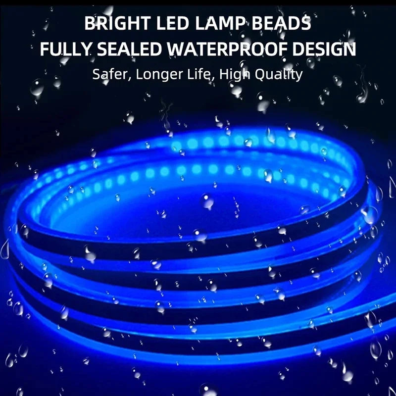 LED Car Hood Light Strip 120cm Sequential Scan Ambient Light 12V