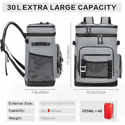 Insulated Cooler Backpack 30–40L – Leak-Proof, Holds 35 Cans, Keeps Cold 12 Hours