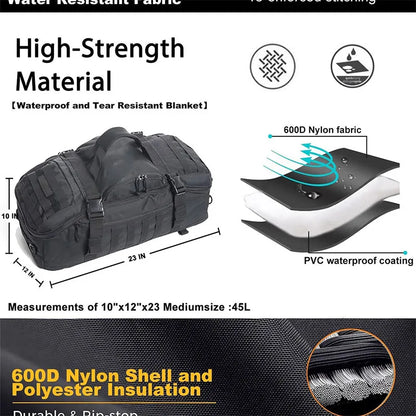 Tactical MOLLE Duffle Bag – Waterproof Oxford, Large Capacity for Hiking, Camping & Gym