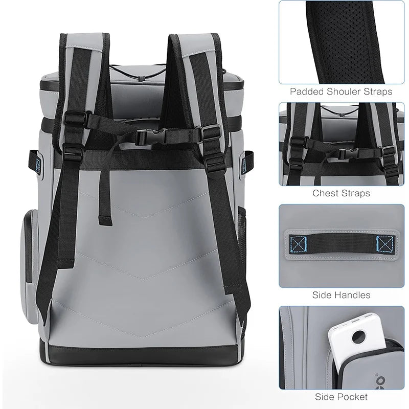 Insulated Cooler Backpack 30–40L – Leak-Proof, Holds 35 Cans, Keeps Cold 12 Hours
