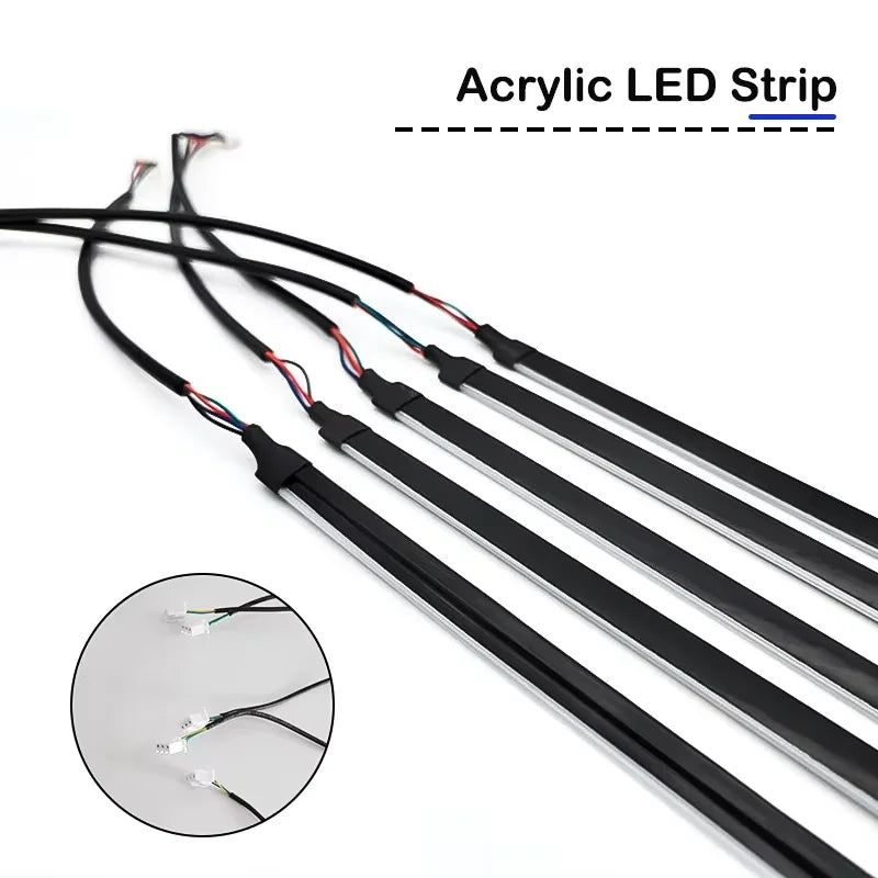 RGB Acrylic Car Ambient Light Bar 35cm 75cm 110cm APP Controlled