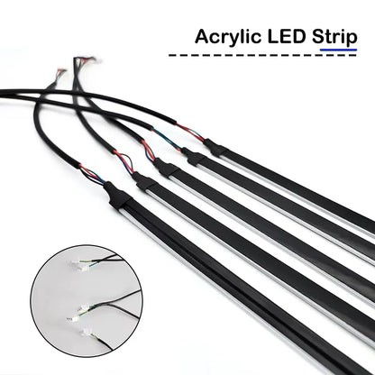RGB Acrylic Car Ambient Light Bar 35cm 75cm 110cm APP Controlled