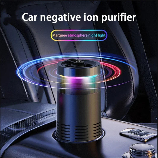Negative Ion Car Air Purifier with Ambient Light Vehicle Air Freshener