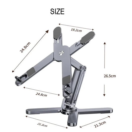 Foldable Laptop Stand 360 Degree Rotation Adjustable Aluminum Alloy Notebook Holder for 10 to 17 Inch Laptops