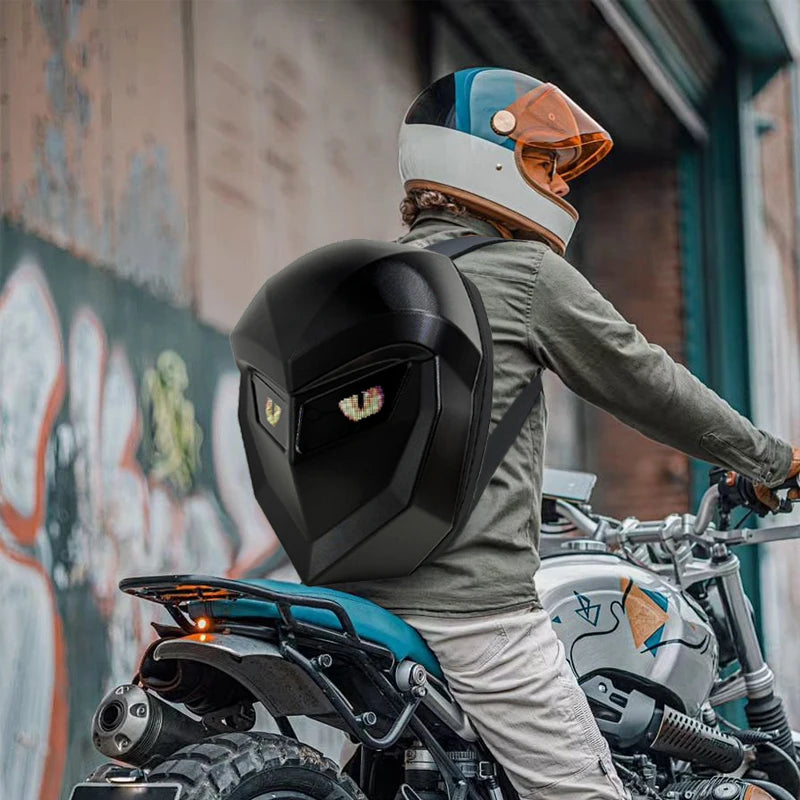 Smart LED Laptop Backpack – ABS Hard Shell, Bluetooth Pixel Screen, Waterproof for Business & Travel