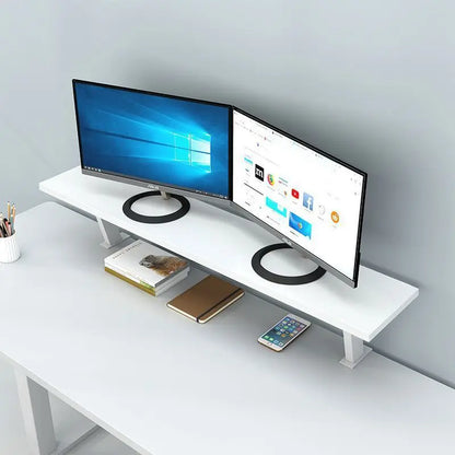 Wooden Desk Organizer with Metal U-Clamp – Storage Rack for Office, Study & Reading