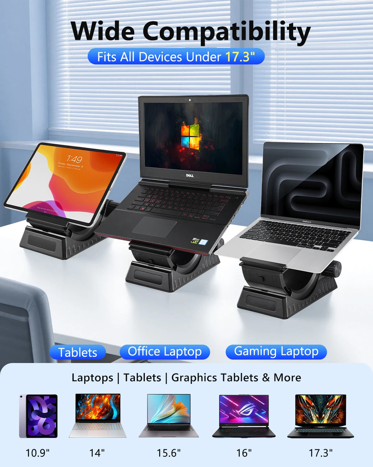 Vertical Laptop Stand Dual Slot Desk Organizer