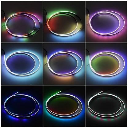 USB RGB Acrylic Car Interior Ambient Light Strip with App & Remote Control