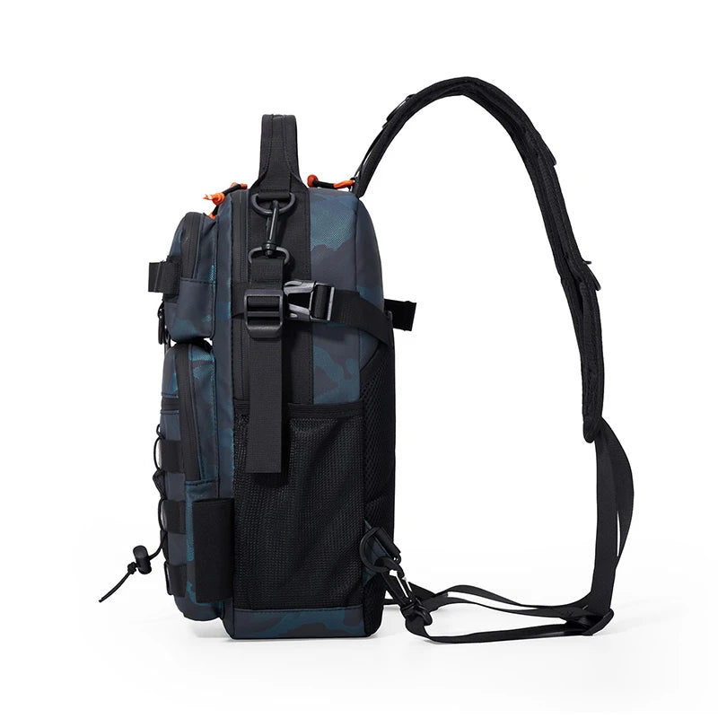 Outdoor Tactical Backpack – Oxford Embroidery, Rod Holder, Waterproof for Hiking, Fishing & Trekking