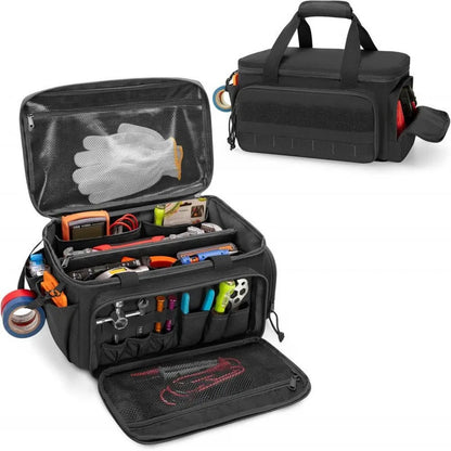 14" Heavy Duty Tactical Tool Bag – Non-Slip Base, Multi-Pocket, Polyester, Handyman Carpenter Organizer