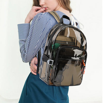 Clear PVC Backpack with Multi-Pocket Design for School, Travel & Events