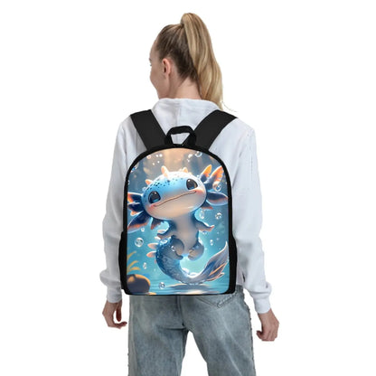 Sea Dragon 3D Print School Backpack 3-Piece Set – Backpack, Lunch Bag & Pencil Case for Boys & Girls