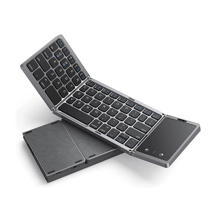 Foldable Wireless Bluetooth Keyboard Rechargeable Portable Keyboard for PC Mac Smartphone iOS Android