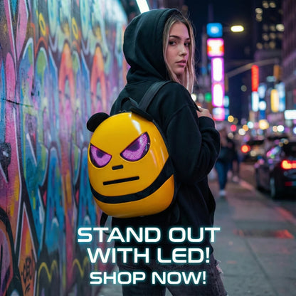 Smart LED Panda Backpack with Programmable Pixel Art Screen