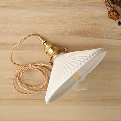 Japanese Style Ceramic Chandelier Nordic Retro Bronze Pendant Light for Living Room Hotel Bar Porch