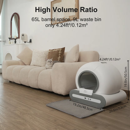 Cat Litter Box App Control 65L Self-Cleaning Cat Litter Box App Control