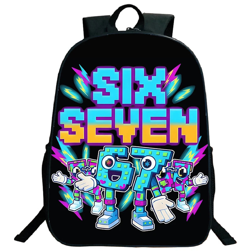Brainrot 67 Kids School Backpack – Funny Number Print, Lightweight Daypack for Boys & Girls