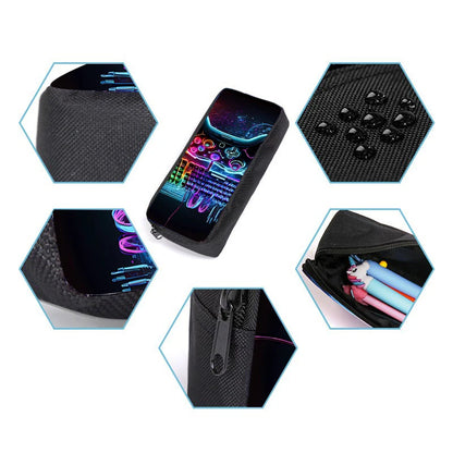 3-Piece Gaming School Bag Set – Backpack + Messenger Bag + Pencil Case, 8 Designs