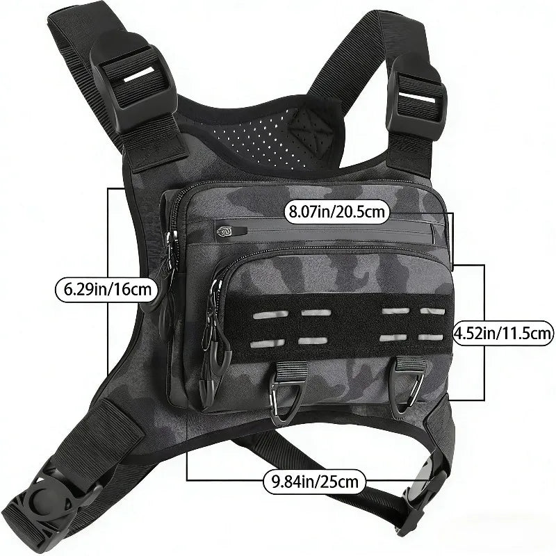 Lightweight Tactical Chest Bag with Reflective Strips – Running, Hiking & EDC