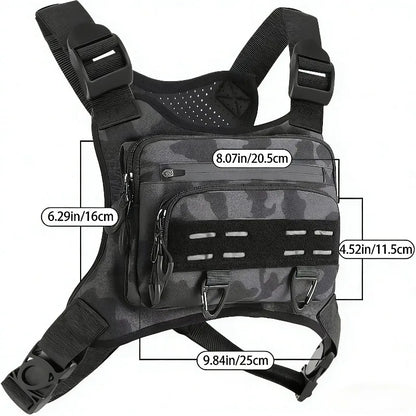 Lightweight Tactical Chest Bag with Reflective Strips – Running, Hiking & EDC