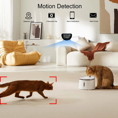 WiFi Clock Camera with Wireless Charging, Motion