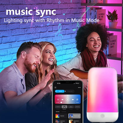 Smart Touch Bedside Table Lamp Dimmable RGB Bluetooth LED Night Light Rechargeable Desk Lamp