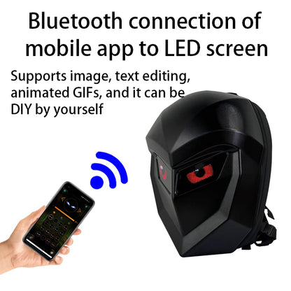 Smart LED Laptop Backpack – ABS Hard Shell, Bluetooth Pixel Screen, Waterproof for Business & Travel