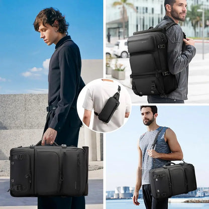 30L Anti-Theft Backpack with Detachable Sling Bag – Shoe Compartment, Laptop Sleeve